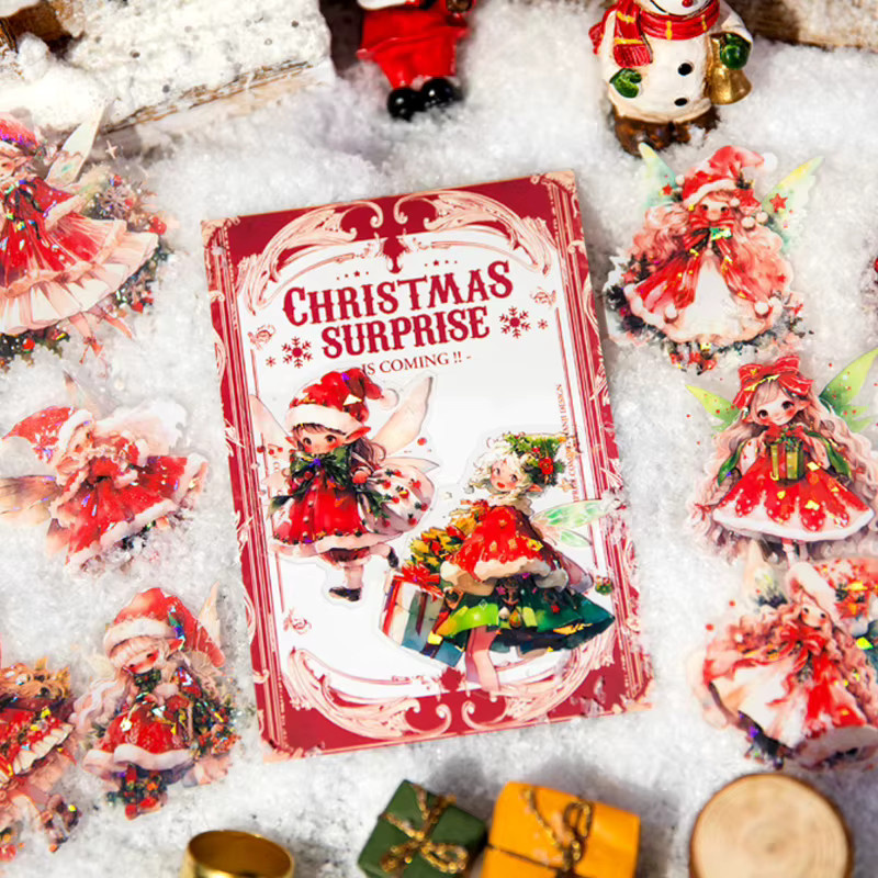 Mr. Paper Dekorative Aufkleber mit Weihnachtself-Mädchen-Motiv, 10 Stück pro Beutel, Multicolour - Bild 2
