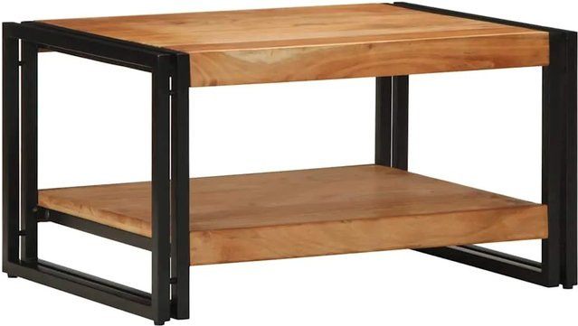 vidaXL Couchtisch aus massivem Akazienholz und Eisen in Braun, B/T/H: 70 x 50 x 38 cm - Bild 1