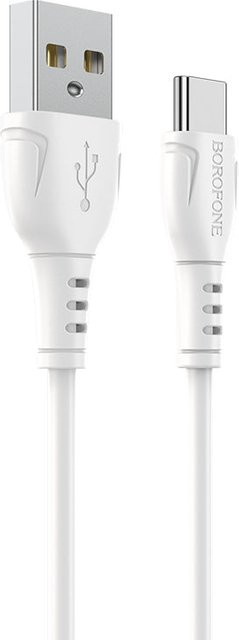Borofone BX51 Triumph USB-A auf USB-C Daten- und Ladekabel mit 20W in Weiß, Länge: 1 m - Bild 1