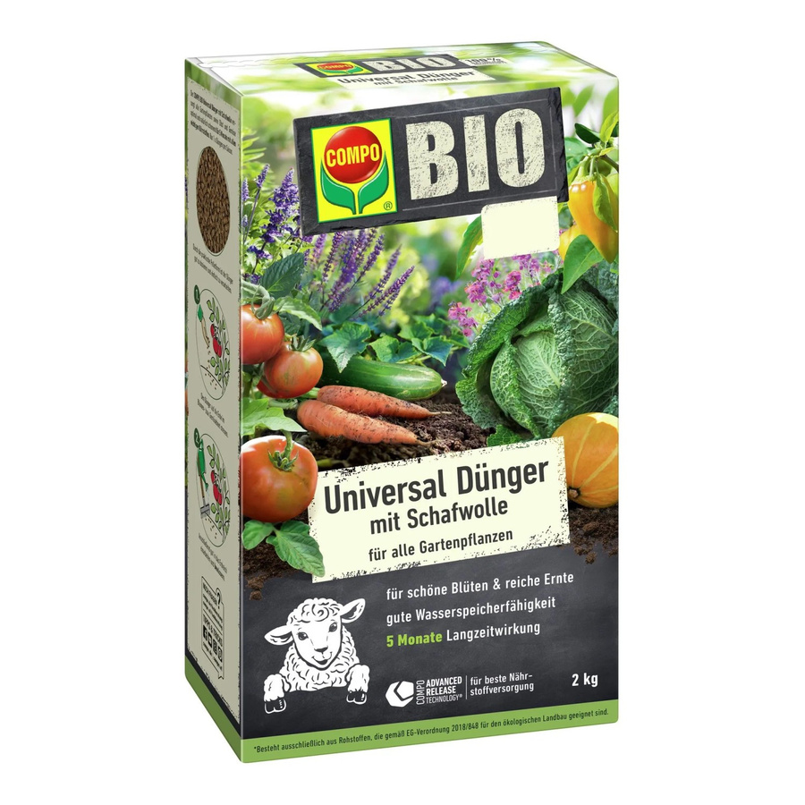 Compo Bio Universal Langzeit-Dünger mit Schafwolle für Gartenpflanzen, 2 kg - Bild 2