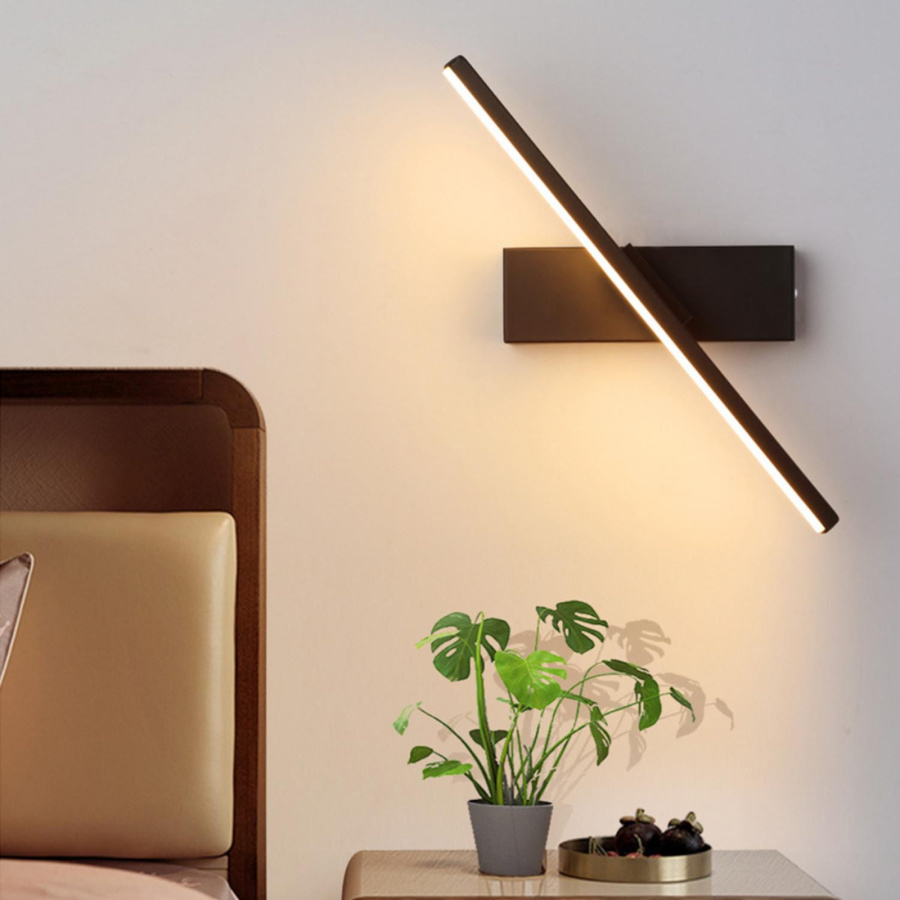 Elegant Living House Moderne LED-Wandleuchte aus Metall in Schwarz mit drehbarem Design und Cool White Licht - Bild 3