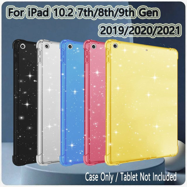 Tzion Glitzernde Schutzhülle für iPad 10.2 (7., 8. und 9. Generation) in Transparent, Kratzfeste TPU Tablet-Hülle - Bild 1