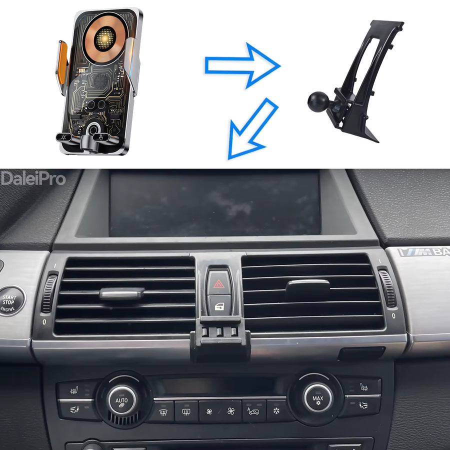 DaleiPro Magnetische Handyhalterung mit kabellosem Magsafe-Ladegerät für BMW X5 E70 (2008-2013), Schwarz - Bild 2