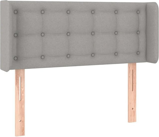 vidaXL Kopfteil mit Ohren in Hellgrau, Stoff, B/H: 103 x 78/88 cm, Tiefe: 16 cm - Bild 1