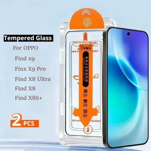 2 Stück Displayschutzfolien aus gehärtetem Glas für OPPO Find X9 Ultra, Find X9 Pro, Find X8 Ultra und Find X8S, transparent, kratzfest und HD-Klarglas - Bild 1