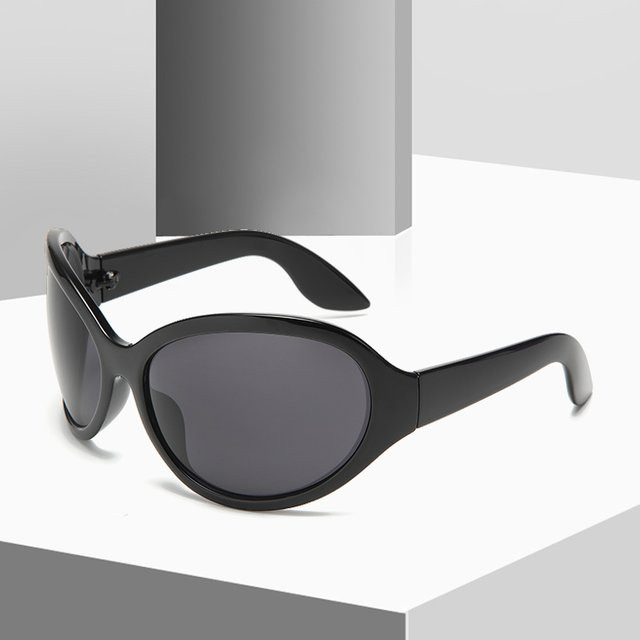 Glazzy Wrap-Ovalbrille für Damen, Vollrand, schwarz, grau - Bild 1