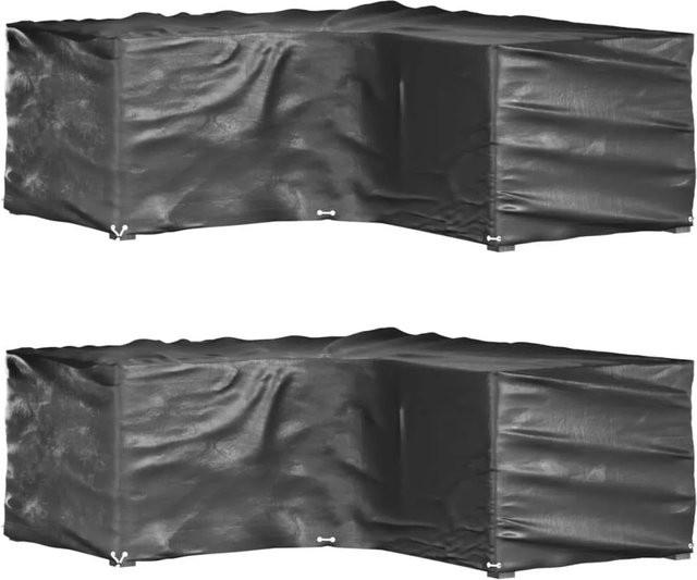vidaXL Gartenmöbel-Abdeckungen in L-Form, 2 Stück mit 16 Ösen, H x B x T: 70 x 215 x 215 cm - Bild 1