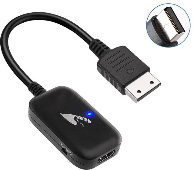 xunbeifang Sega Dreamcast zu HDMI Konverter für Retro-Spiele in Schwarz, HD 720P/1080P Adapter für HDTV und Monitor - Bild 1