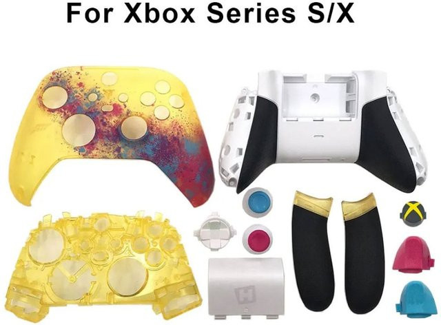 Gootrades Gehäuseschale für Xbox Series X S Controller in Multicolour mit Batterieabdeckung, Seitenschienen, Dpad und Knopfgriffen - Bild 1
