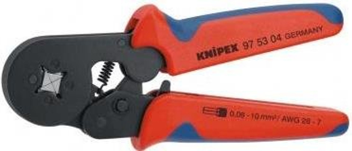 Knipex Selbsteinstellende Crimpzange 97 53 04 für Aderendhülsen mit Seiteneinführung, rot/blau - Bild 3