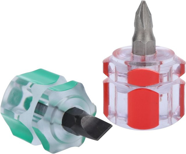 20 Stück Igeteck Stubby Mini Schraubendreher Set aus Edelstahl mit Schlitz und Kreuz für Nähmaschine und DIY-Reparaturen in Grau und Multicolour - Bild 1