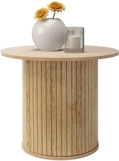 Runder Couchtisch von ML-Design in Braun mit Holz-Optik, Durchmesser: 60 cm, Höhe: 50 cm - Bild 1