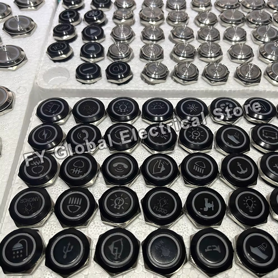 Wasserdichter Metall Druckknopfschalter mit Steckdose und LED-Licht für 12V 24V 220V in Schwarz oder Silber - Bild 4