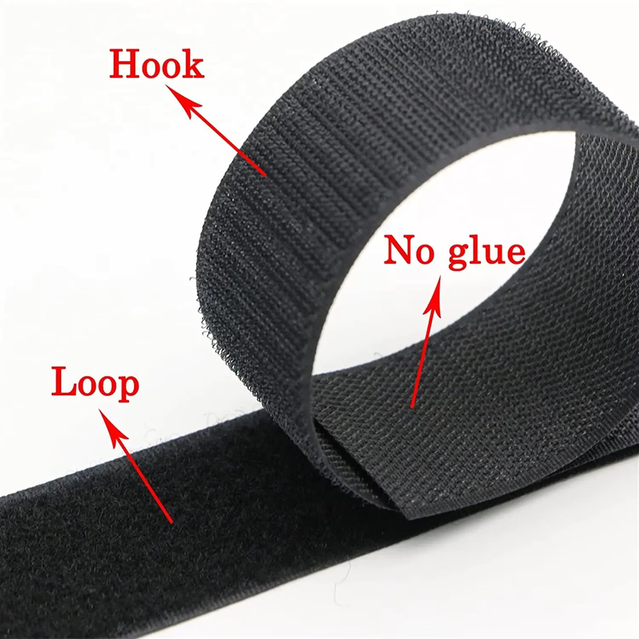 Klettband Set aus Nylongewebe zum Nähen, nicht klebendes Klettband für Nähzubehör, 5 m pro Paar, Farben: Weiß und Schwarz, Breite: 16 mm bis 150 mm - Bild 4