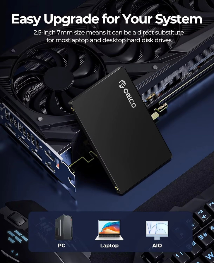 ORICO SATA SSD 2,5 Zoll internes Solid-State-Laufwerk 1 TB Schwarz - Bild 2