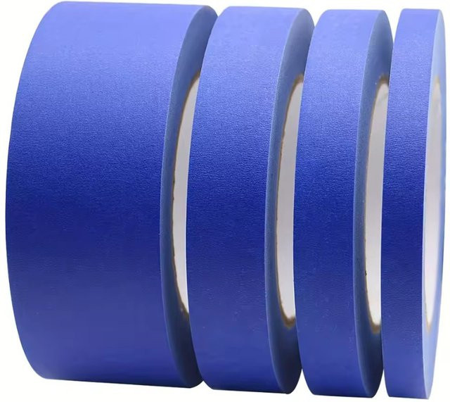 Blaues Maler-Masking-Tape aus Papier für saubere Kanten und Rückstandsfreies Abziehen an Wänden und Decken - Bild 1