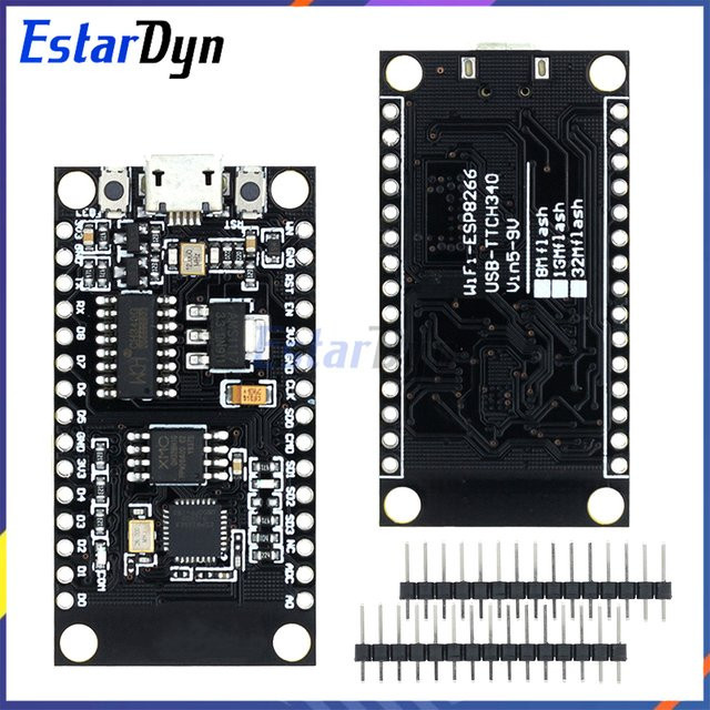 Estardyn NodeMCU V3 Lua WIFI-Modul mit ESP8266, 4 MB Flash und USB-C Anschluss in Schwarz - Bild 1