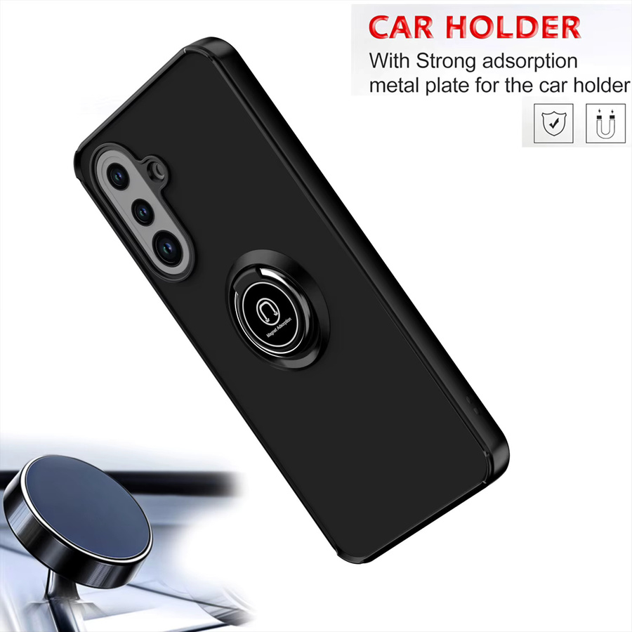 Stoßfeste Magnetische Ring Ständer Handyhülle TEXT ME für Samsung Galaxy A16 A20 A21 A22 A36 A51 S10 S21 S22 Plus in Schwarz - Bild 3