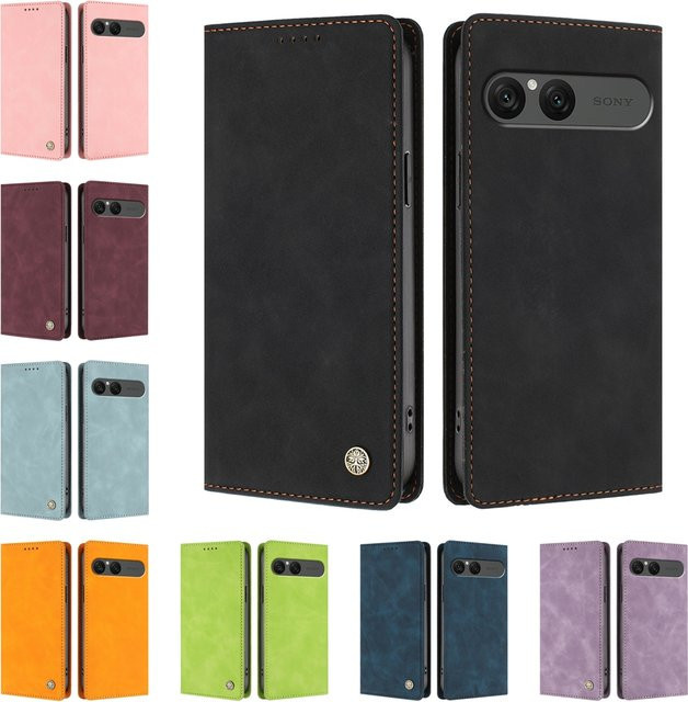 RFID-Blocking Ledertasche für Sony Xperia 10 5G, 1 VII, 1 VI, 5G Modelle mit 3D-Logo-Metallabzeichen in Multicolour - Bild 1
