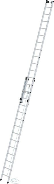 PROREGAL Sprossen-Seilzugleiter 2-teilig ohne Traverse in Silber, 2 x 14 Sprossen - Bild 1