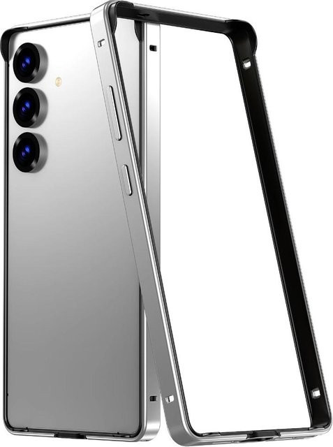 Aluminium Metallrahmen Schutzhülle für Samsung Galaxy S26 S25 S24 Ultra Plus in Silber mit Wärmeableitung - Bild 1