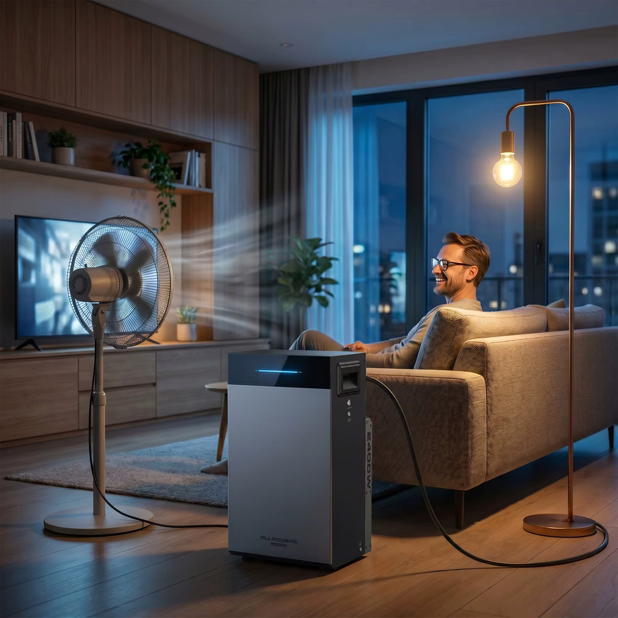 ALLPOWERS BS2500 PRO Balkon-Solarspeicher Hybrid-Solaranlage 2,6kWh 2400W mit LiFePO4-Batterie in Grau - Bild 5