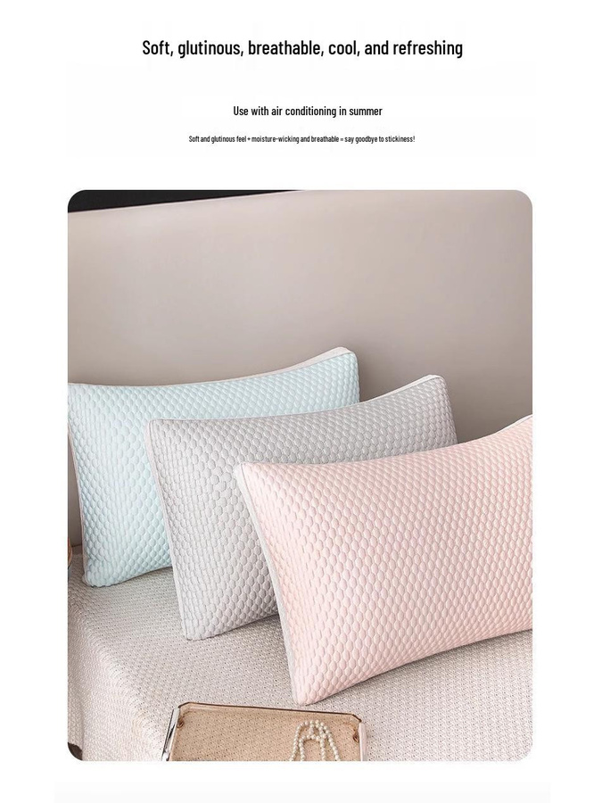 Sommer Eis Seide Kissen Value Vault - Superweiches Low Pillow für Erwachsene aus Eisseide, 700g - Bild 2