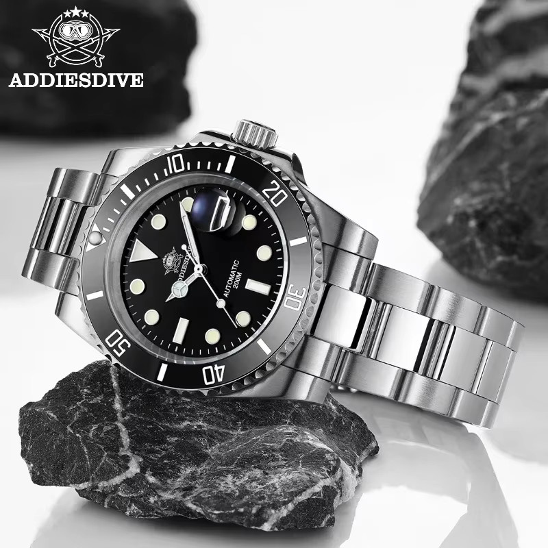ADDIESDIVE Taucherarmbanduhr, Automatik, Edelstahl, Saphirglas, Herren - Bild 2