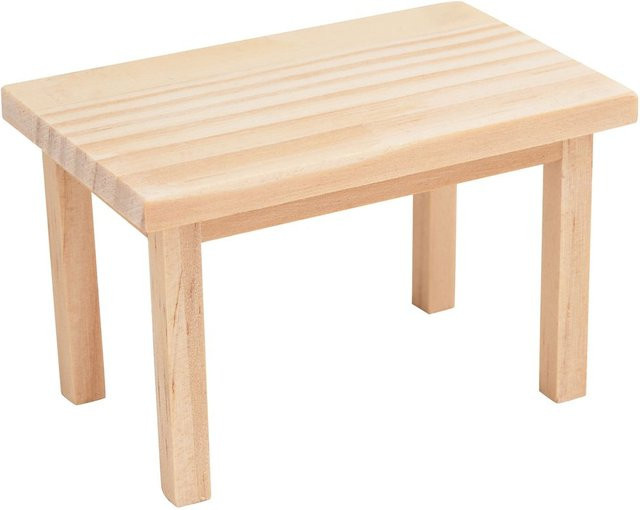 VBS Miniatur Tisch Sam aus Kiefernholz in Beige und Braun - Bild 1