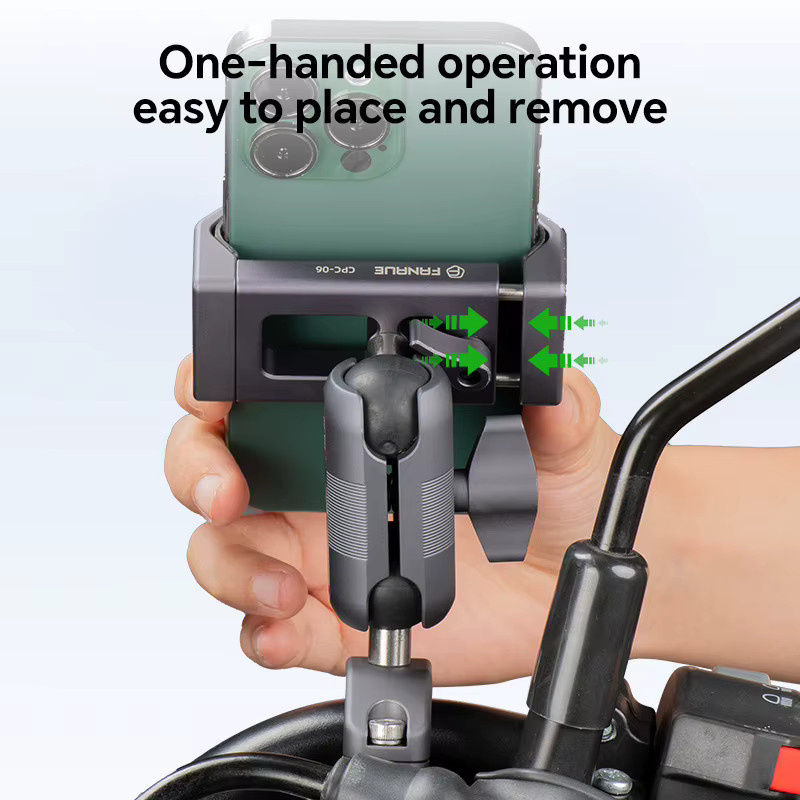 FANAUE Aluminiumlegierung Motorrad Handyhalterung für Elektrofahrzeuge und Fahrräder mit Schnellspanner und stoßfester Navigationshalterung - Bild 2
