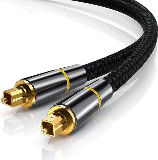 Toslink S/PDIF Glasfaserkabel für Verstärker, Xbox, PS4, PS5 und TV, Farbe: Schwarz, Länge: 2 Meter - Bild 1