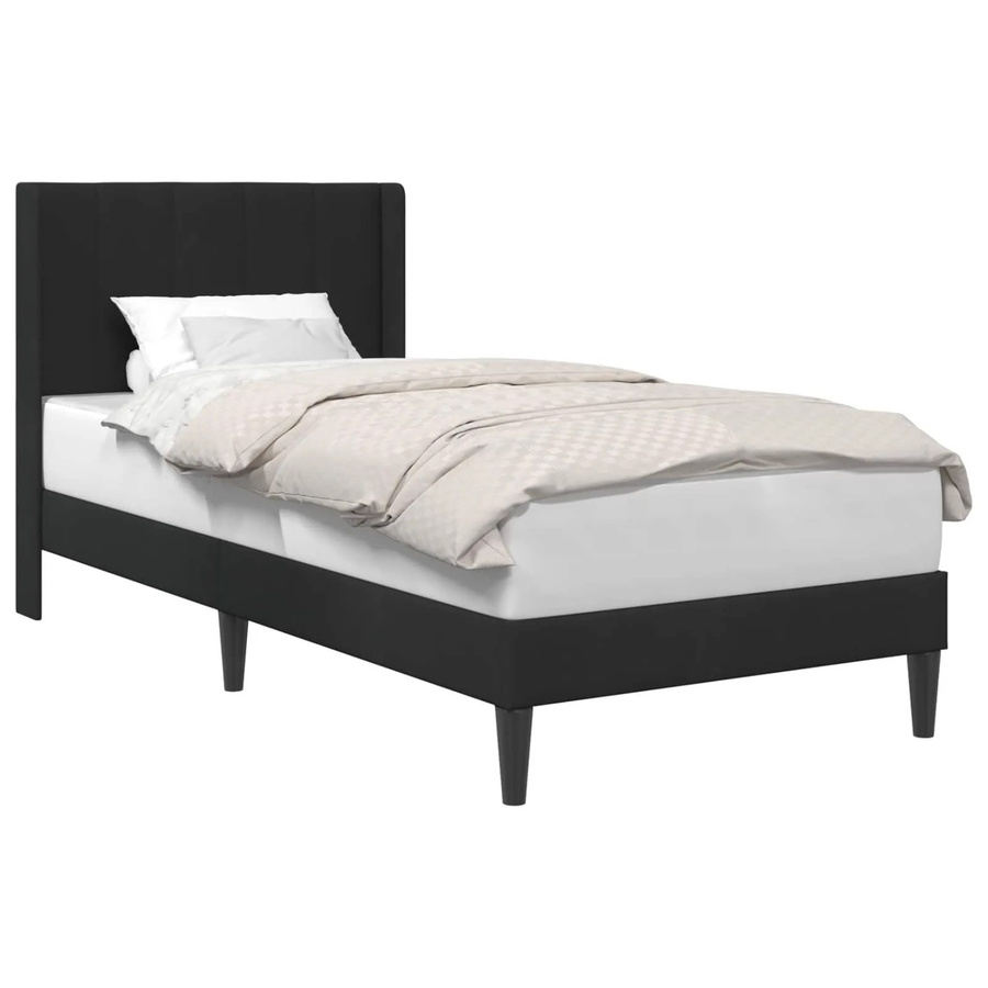 vidaXL Bettrahmen mit Kopfteil aus Samt in Schwarz, B/T/H: 90 x 190 x 94 cm - Bild 2