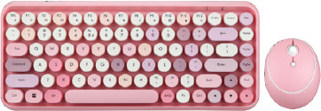 Perixx PERIDUO-713 Funk Tastatur und Maus Set in Pink und White mit QWERTZ Layout und Bluetooth-Verbindung - Bild 1