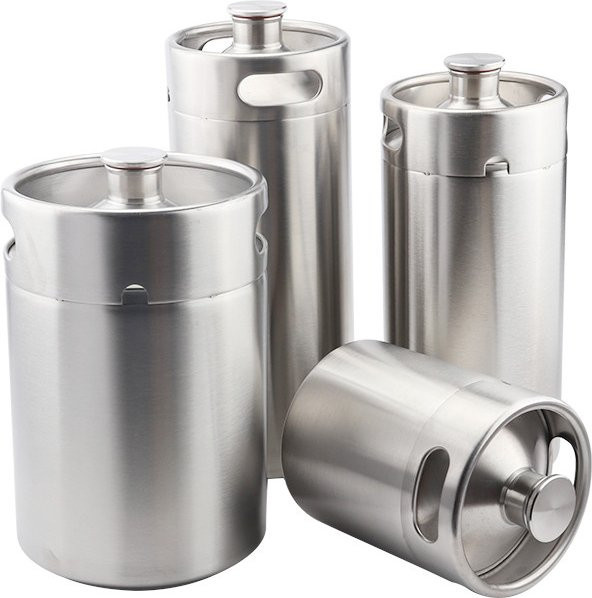 YOHOYAMA Mini-Bierfass aus Edelstahl 304 in Silber, 5 l - Bild 1