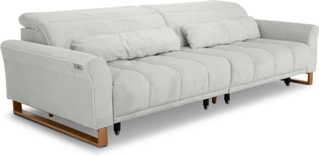 Megasofa Sansibar Skeda mit Polsterung und Motorisierung in Beige, Grau oder Braun mit Eichengestell, B/T/H: 280 x 108 x 43 cm - Bild 1