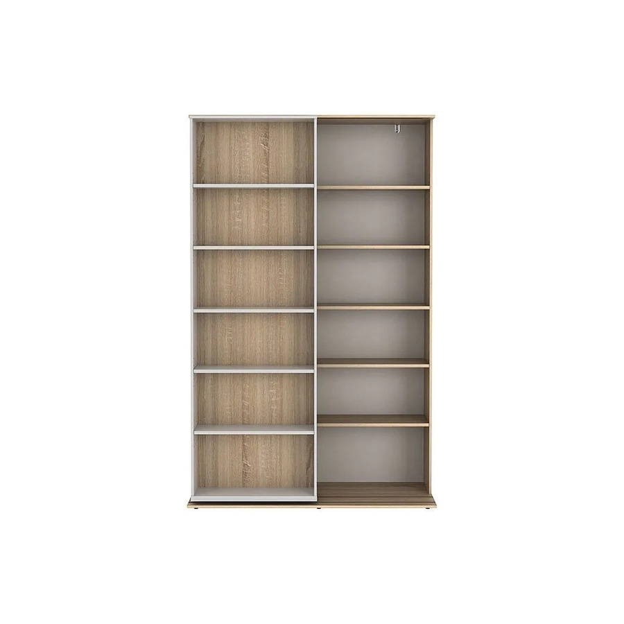 Vente-unique Bücherregal Prali in Eiche Natur und Weiß, H x B x T: 185,0 x 116,6 x 46,0 cm - Bild 2