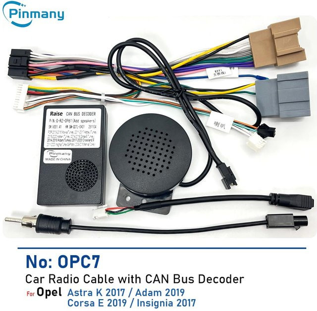 Pinmany Autoradio-Kabel OPC7 16-Pin Stromkabeladapter mit CAN-Bus-Decoder für Opel Adam Insignia Astra K Corsa E - Bild 1