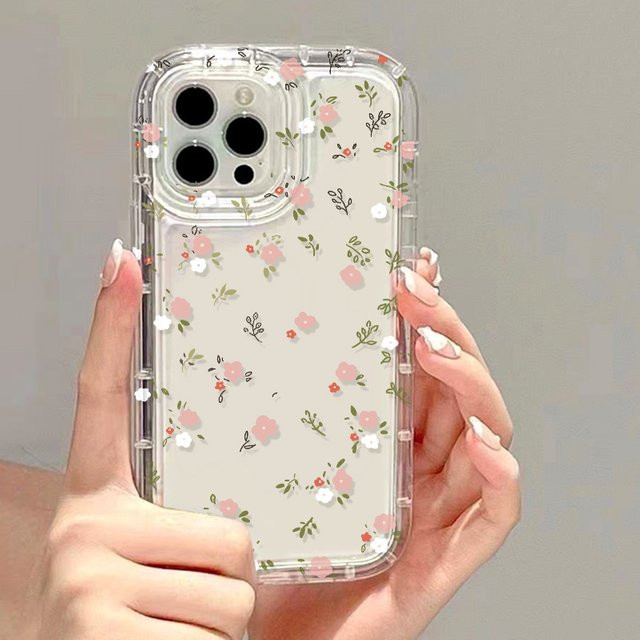 TUNEDEE Blumen-Handyhülle für iPhone 15 14 13 12 11 Pro Max X XR XS Max 7 8 Plus SE, stoßfeste Soft Clear Cover, transparent - Bild 1