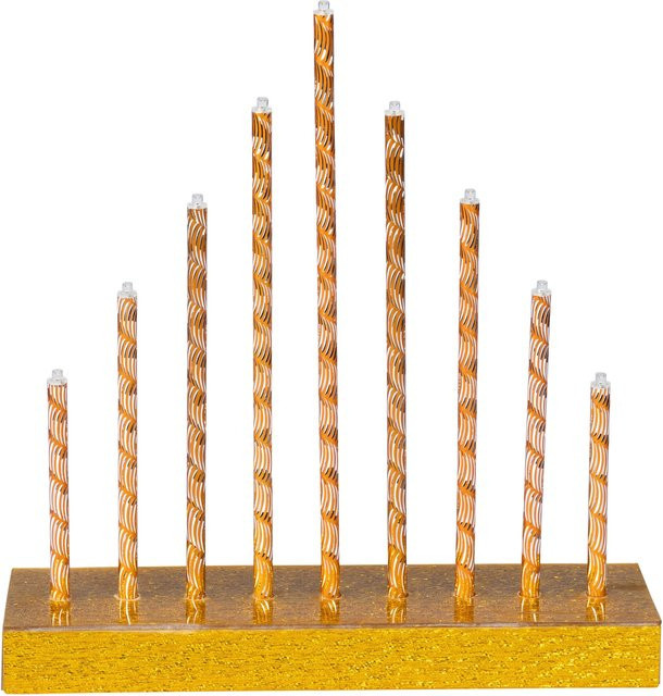 LED-Kerzentreppe Glitter von Viva Domo in Gold für die Weihnachtsdekoration - Bild 1