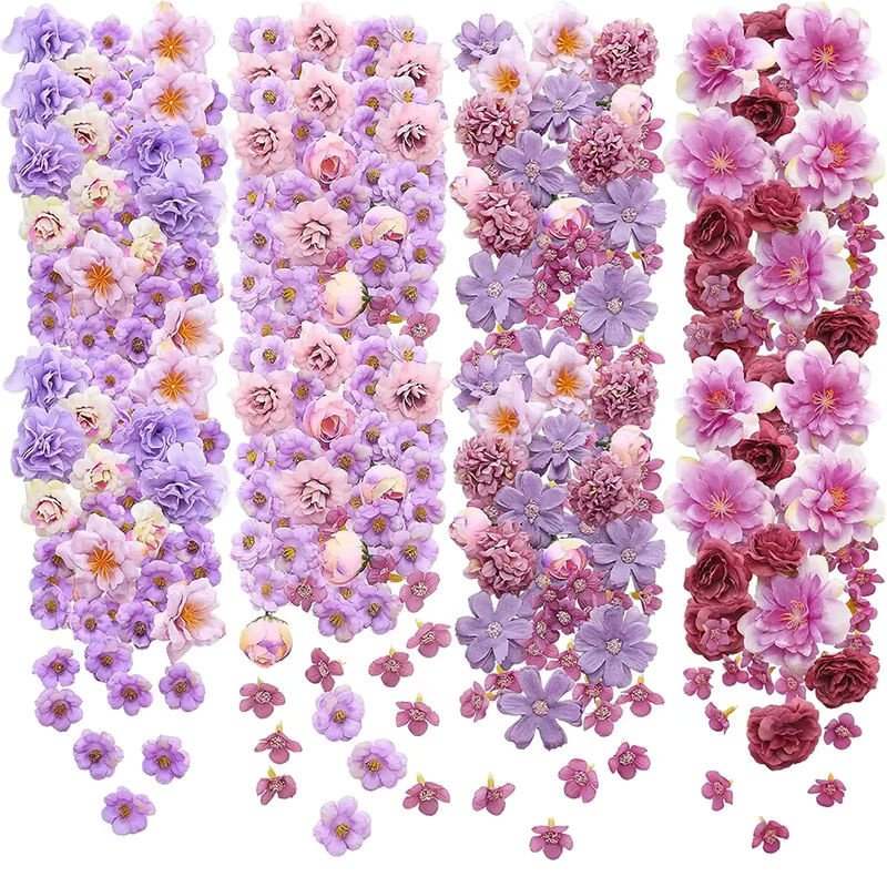 24 Stück künstliche Pfingstrosen-Blumenköpfe aus Textil in Rosa und Mehrfarbig für Hochzeitsdekoration und Bastelarbeiten - Bild 5