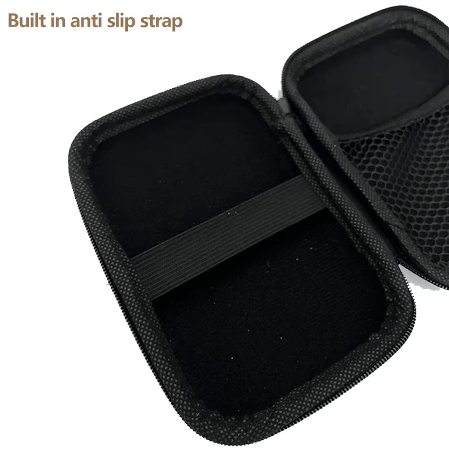 Tragbare EVA Aufbewahrungstasche mit Reißverschluss in Schwarz für Handy-Ladegeräte, mobile Festplatten, USB-Sticks und Datenkabel - Bild 2