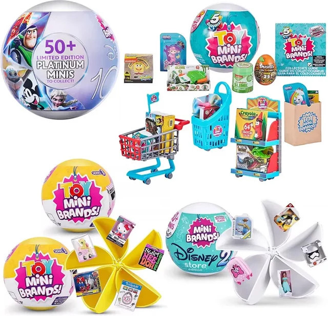 Mini Brands Supermarkt-Einkaufsszene, Miniatur-Gashpon-Kapselspielzeugfiguren, 5-teiliges Set - Bild 1