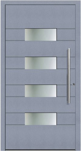 KNOCK Aluminium-Haustür Marte in Grau mit Glaseinsatz, modern, RC2, B: 110 cm, H: 210 cm - Bild 1