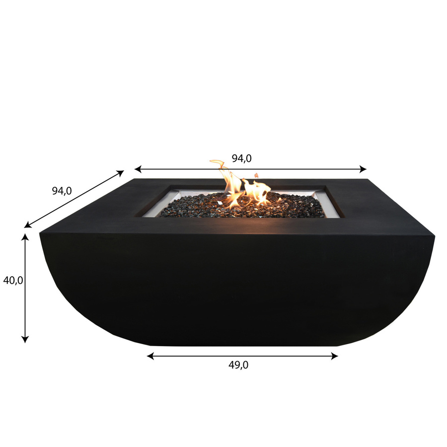 Elementi Gasfeuerstelle Itasy in Schwarz aus Faserbeton B/T/H: 86 x 86 x 40 cm - Bild 4