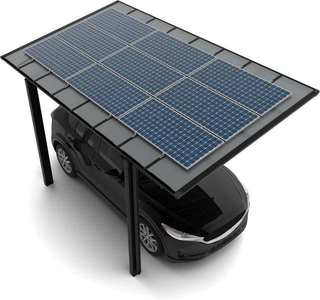 Ximax Solarcarport Linea Typ 60 in Schwarz mit Aluminium und Polycarbonat, Breite: 495,4 cm, Tiefe: 304 cm - Bild 1