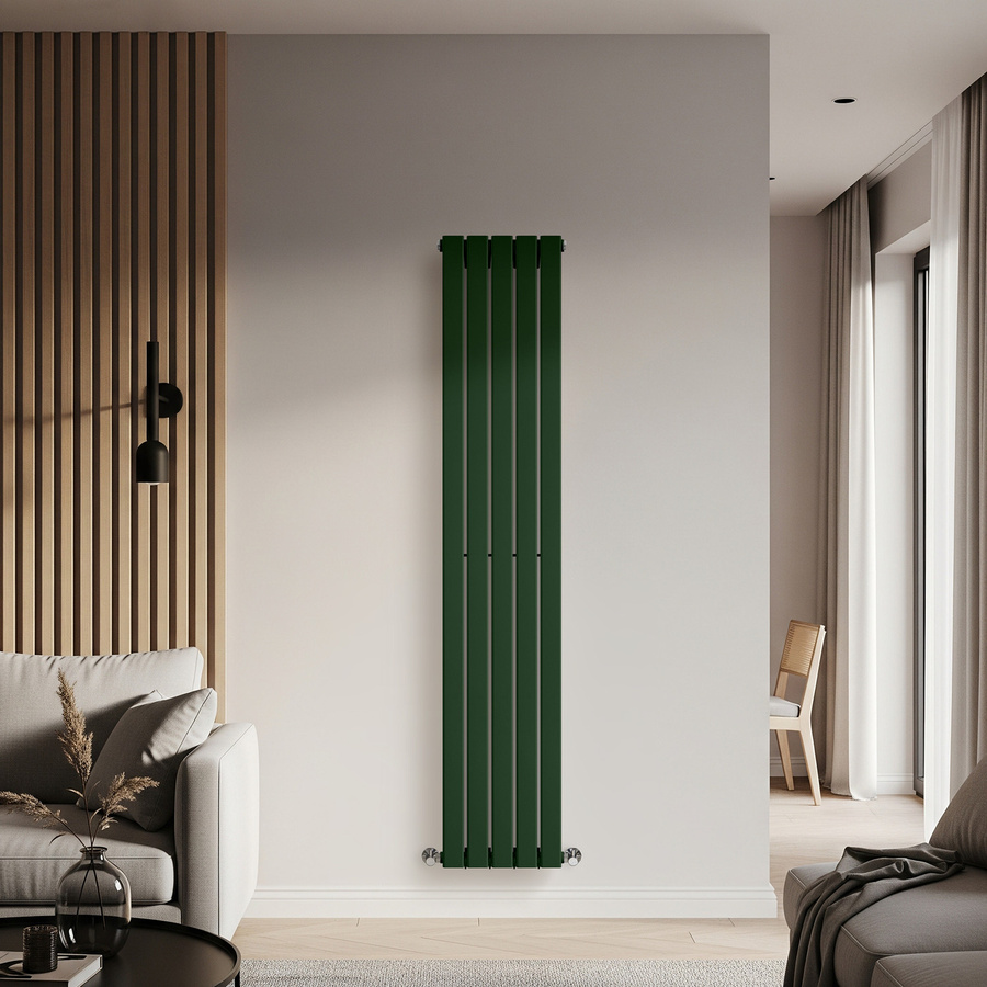 Delta Design Heizkörper Vertikal Einlagig in Grün, Höhe: 178 cm, Breite: 35 cm - Bild 1