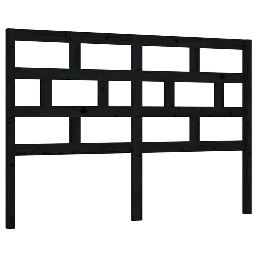 vidaXL Kopfteil aus Kiefer-Massivholz in Schwarz, rustikales Design, B: 156 cm, T: 4 cm, H: 100 cm - Bild 2