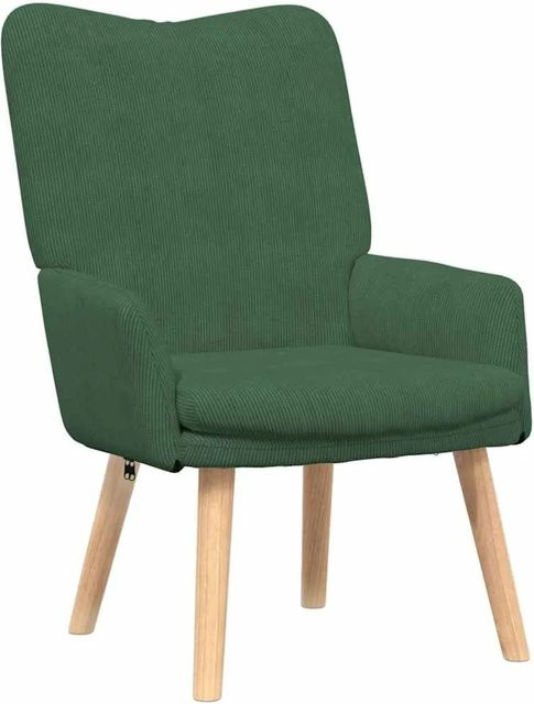 vidaXL Relaxsessel im Mid-Century-Stil in Dschungelgrün mit Metallrahmen und Stoffbezug, B/T/H: 63 x 67 x 94 cm - Bild 1