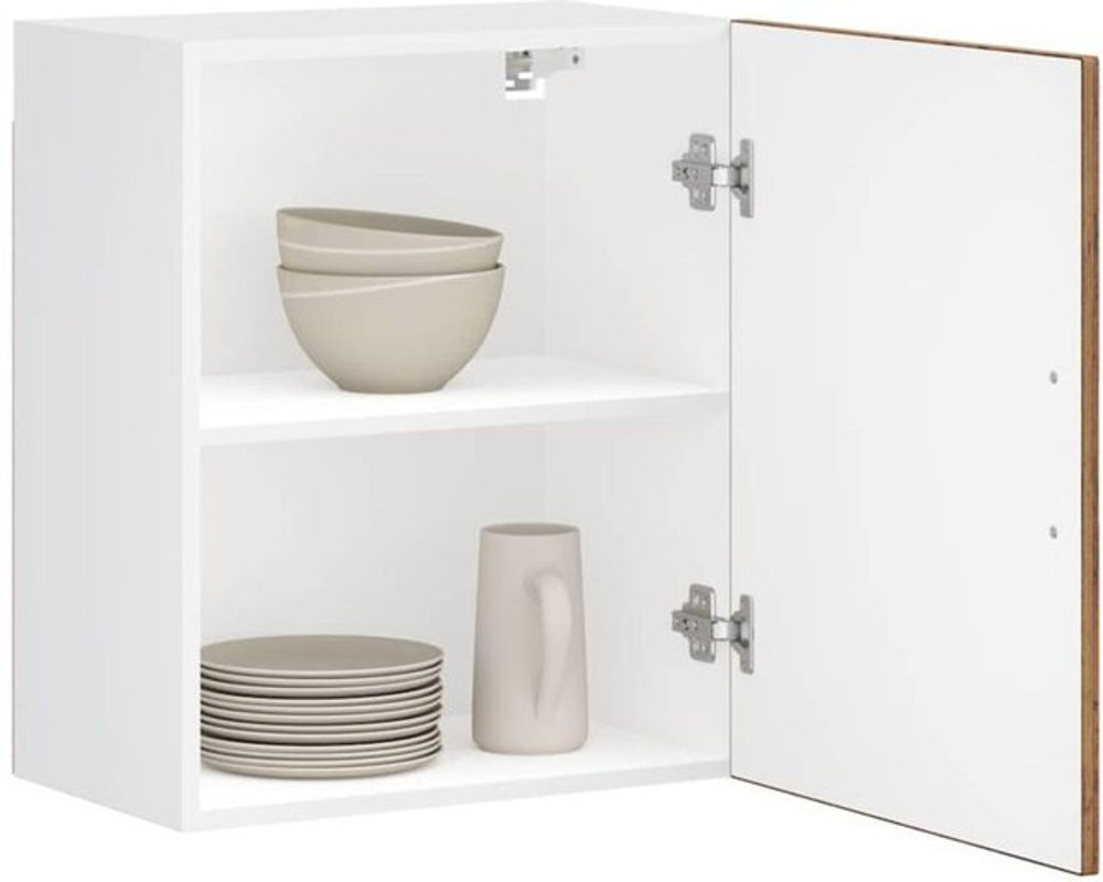 Vidaxl Küchen-Hängeschrank Porto in Landhaus-Optik mit Drehtüren aus Holzwerkstoff in Grau und Weiß - Bild 1