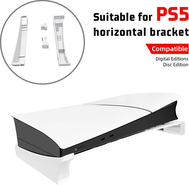 LOKPAD Horizontaler Basisständer für PS5, kompatibel mit Disc und Digital Edition, Weiß - Bild 1